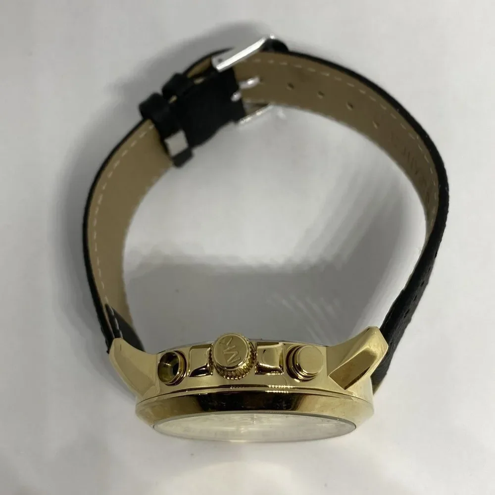 Michael Kors MK5777 Women's Black Leather Analog Dial Quartz Wrist Watch HK1056